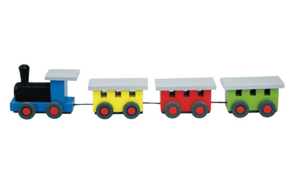 Miniatur - Holzeisenbahn, farbig, 17 cm von Stephan Kaden