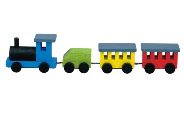 Mini - Holzeisenbahn, farbig von Stephan Kaden